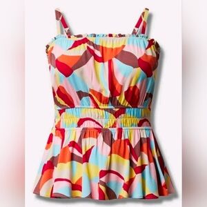 torrid Bright Multicolor Abstract Peplum Cami